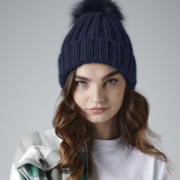 Beechfield Verbier Fur Pop Pom Beanie Thumbnail