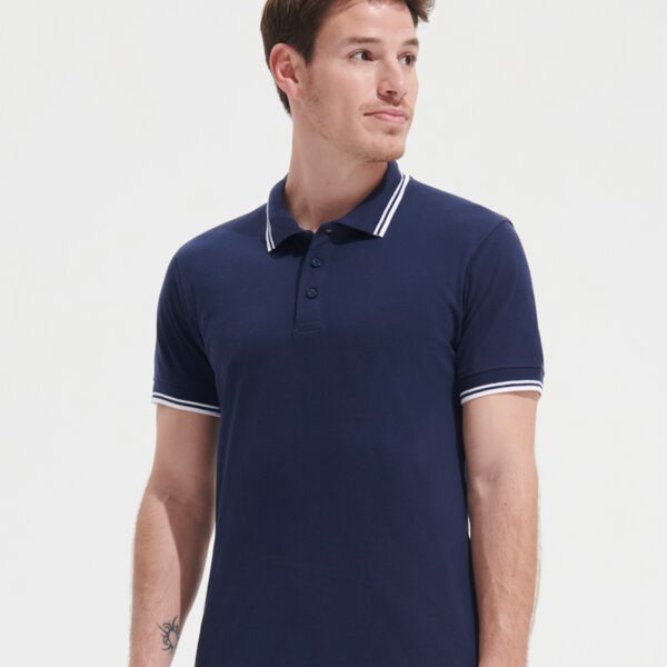 Morse SOL'S Pasadena Tipped Cotton Piqué Polo Shirt Thumbnail